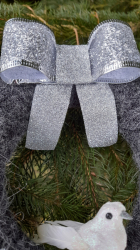 Věnec zimní s vločkami a ptáčkem